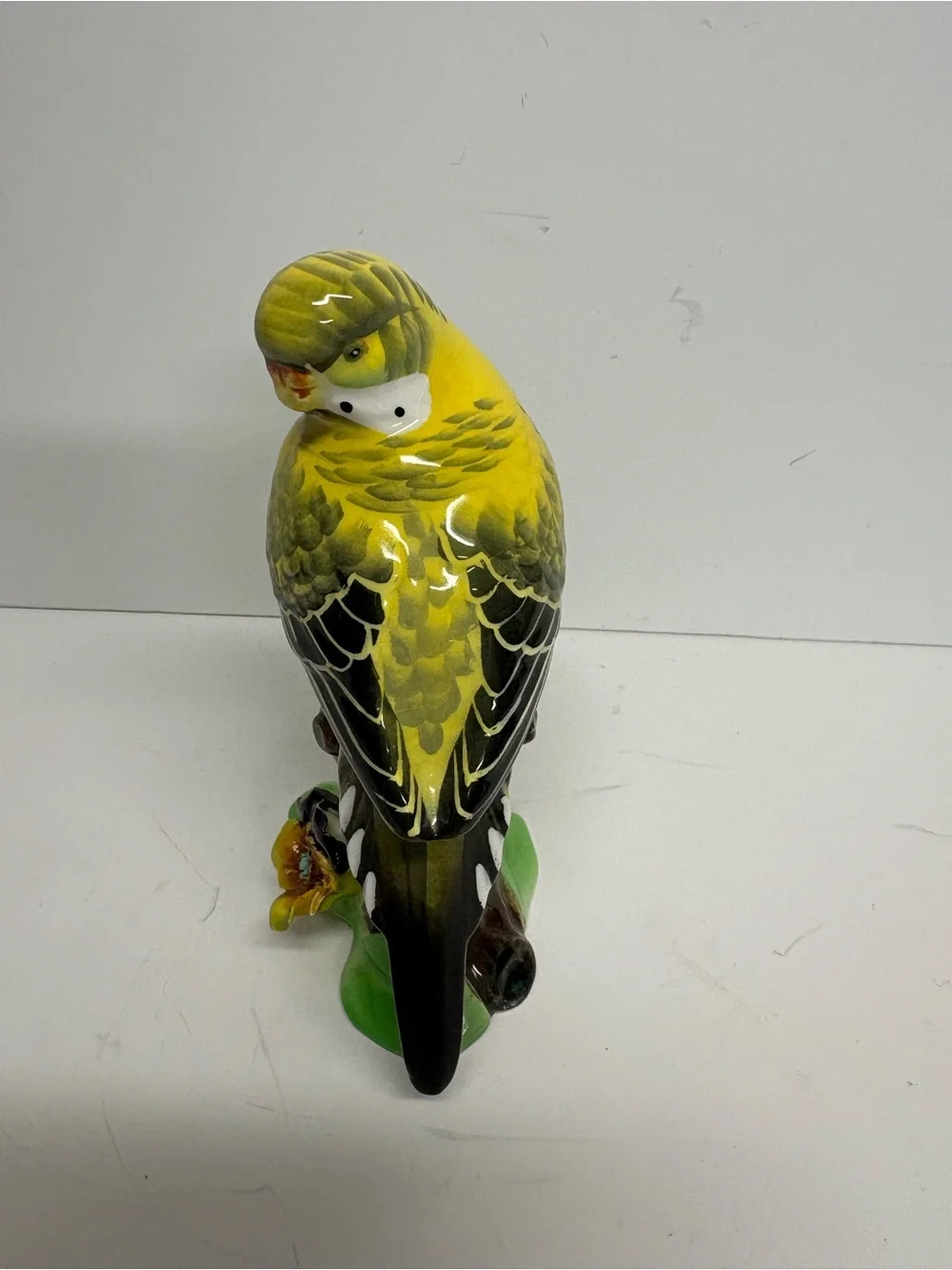 Vintage Napcoware Porcelain Figurine Parakeet Decorative Bird Statue